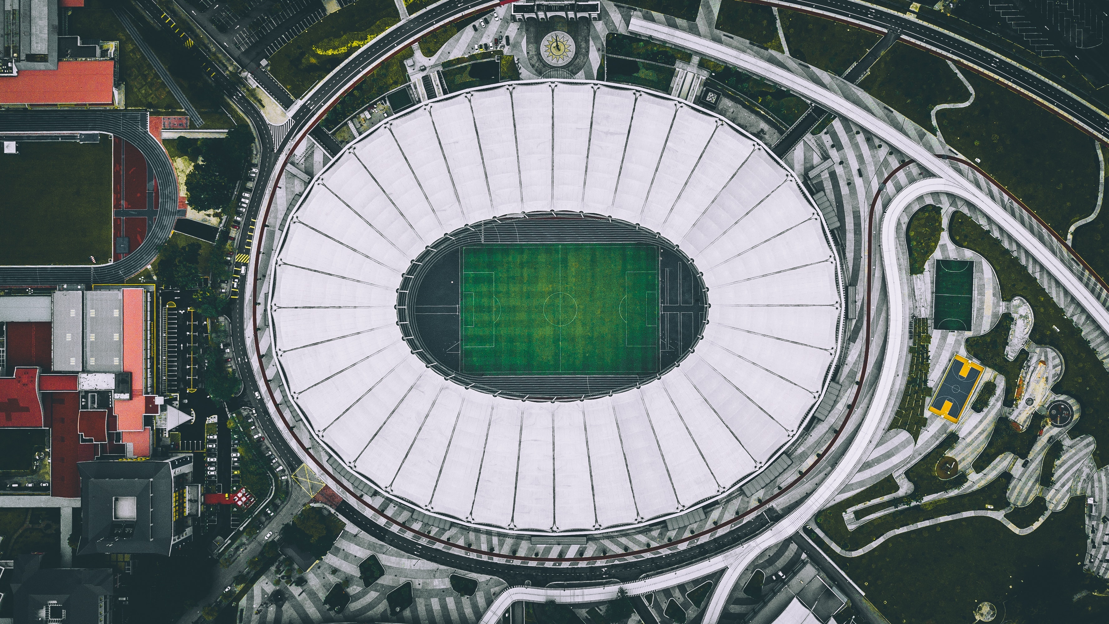 Fodbold stadion set oppefra